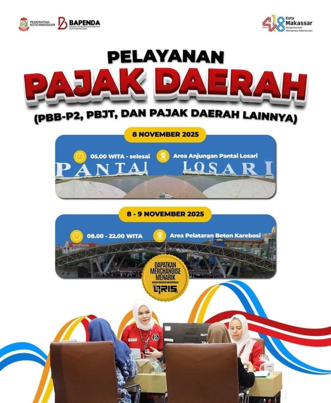 
					Meriahkan HUT Makassar ke-418, BAPENDA Buka Booth Pelayanan Pajak di Losari dan Karebosi
