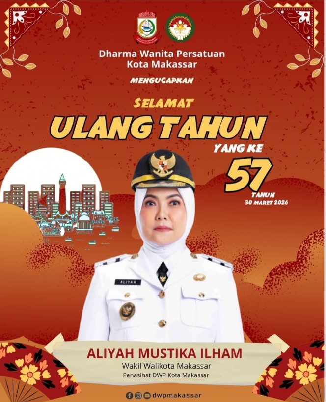 
					DWP Kota Makassar Sampaikan Ucapan dan Doa Terbaik di Hari Ulang Tahun ke-57 Aliyah Mustika Ilham