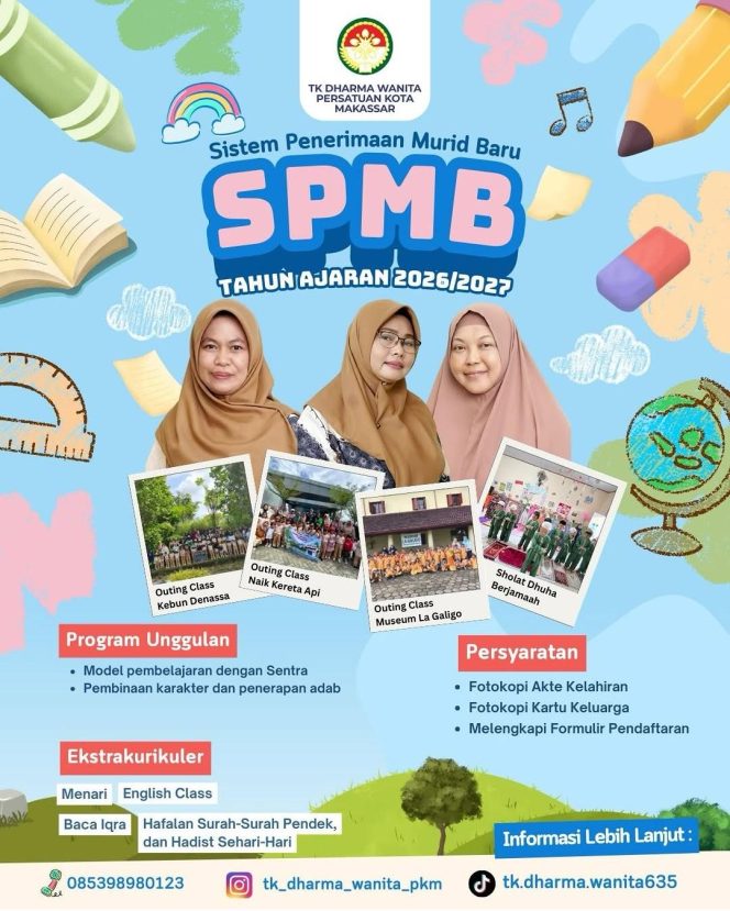 
					TK DWP Kota Makassar Buka Pendaftaran Murid Baru dengan Beragam Program Unggulan