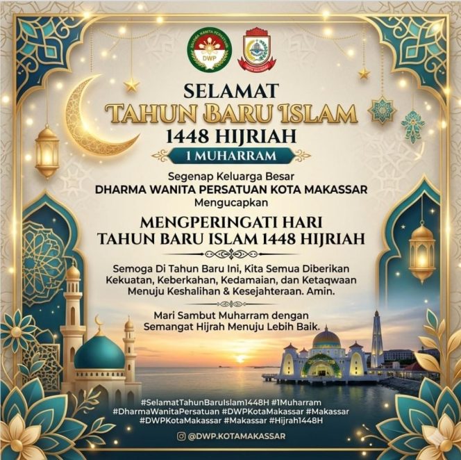 
					Sambut Tahun Baru Islam 1448 Hijriah, DWP Kota Makassar Ajak Jadikan 1 Muharram Momentum Hijrah Menuju Pribadi yang Lebih Baik