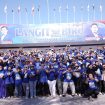 Fatma Wahyuddin bersama Wali Kota Makassar Munafri Arifuddin dalam Gerakan Indonesia ASRI “Langit Biru” di Anjungan Pantai Losari, Makassar, Minggu (30/8/2026).